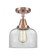 Bell - 1 Light - 8 inch - Antique Copper - Semi-Flush Mount (3442|447-1C-AC-G72-LED)