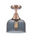 Bell - 1 Light - 8 inch - Antique Copper - Semi-Flush Mount (3442|447-1C-AC-G73)