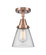 Cone - 1 Light - 6 inch - Antique Copper - Semi-Flush Mount (3442|447-1C-AC-G62-LED)