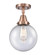 Beacon - 1 Light - 8 inch - Antique Copper - Flush Mount (3442|447-1C-AC-G204-8-LED)