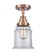 Canton - 1 Light - 6 inch - Antique Copper - Semi-Flush Mount (3442|447-1C-AC-G182-LED)