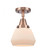 Fulton - 1 Light - 7 inch - Antique Copper - Semi-Flush Mount (3442|447-1C-AC-G171-LED)