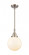 Beacon - 1 Light - 8 inch - Brushed Satin Nickel - Mini Pendant (3442|447-1S-SN-G201-8-LED)