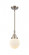 Beacon - 1 Light - 6 inch - Brushed Satin Nickel - Mini Pendant (3442|447-1S-SN-G201-6)