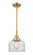 Bell - 1 Light - 8 inch - Satin Gold - Mini Pendant (3442|447-1S-SG-G72)