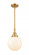 Beacon - 1 Light - 8 inch - Satin Gold - Mini Pendant (3442|447-1S-SG-G201-8)