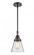 Cone - 1 Light - 6 inch - Matte Black - Mini Pendant (3442|447-1S-BK-G64-LED)