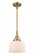 Bell - 1 Light - 8 inch - Brushed Brass - Mini Pendant (3442|447-1S-BB-G71-LED)