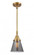 Cone - 1 Light - 6 inch - Brushed Brass - Mini Pendant (3442|447-1S-BB-G63)