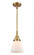 Cone - 1 Light - 6 inch - Brushed Brass - Mini Pendant (3442|447-1S-BB-G61-LED)