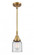 Bell - 1 Light - 5 inch - Brushed Brass - Mini Pendant (3442|447-1S-BB-G52)