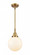 Beacon - 1 Light - 8 inch - Brushed Brass - Mini Pendant (3442|447-1S-BB-G201-8-LED)