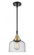 Bell - 1 Light - 8 inch - Black Antique Brass - Mini Pendant (3442|447-1S-BAB-G74-LED)