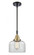 Bell - 1 Light - 8 inch - Black Antique Brass - Mini Pendant (3442|447-1S-BAB-G72)