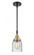 Bell - 1 Light - 5 inch - Black Antique Brass - Mini Pendant (3442|447-1S-BAB-G54-LED)