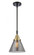 Cone - 1 Light - 8 inch - Black Antique Brass - Mini Pendant (3442|447-1S-BAB-G43)