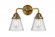 Cone - 2 Light - 14 inch - Brushed Brass - Bath Vanity Light (3442|288-2W-BB-G64)