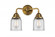 Bell - 2 Light - 13 inch - Brushed Brass - Bath Vanity Light (3442|288-2W-BB-G52-LED)