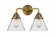 Cone - 2 Light - 16 inch - Brushed Brass - Bath Vanity Light (3442|288-2W-BB-G44-LED)