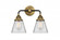 Cone - 2 Light - 14 inch - Black Antique Brass - Bath Vanity Light (3442|288-2W-BAB-G62)
