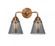 Cone - 2 Light - 14 inch - Antique Copper - Bath Vanity Light (3442|288-2W-AC-G63)