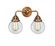 Beacon - 2 Light - 14 inch - Antique Copper - Bath Vanity Light (3442|288-2W-AC-G202-6)