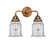 Canton - 2 Light - 14 inch - Antique Copper - Bath Vanity Light (3442|288-2W-AC-G182-LED)
