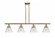 Cone - 4 Light - 48 inch - Brushed Brass - Stem Hung - Island Light (3442|916-4I-BB-G42)