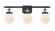 Beacon - 3 Light - 26 inch - Black Antique Brass - Bath Vanity Light (3442|916-3W-BAB-G201-6-LED)