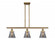 Cone - 3 Light - 36 inch - Brushed Brass - Stem Hung - Island Light (3442|916-3I-BB-G63-LED)