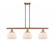 Bell - 3 Light - 36 inch - Antique Copper - Stem Hung - Island Light (3442|916-3I-AC-G71-LED)