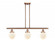 Beacon - 3 Light - 36 inch - Antique Copper - Stem Hung - Island Light (3442|916-3I-AC-G201-6)