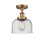Bell - 1 Light - 8 inch - Brushed Brass - Semi-Flush Mount (3442|916-1C-BB-G74)