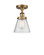 Cone - 1 Light - 6 inch - Brushed Brass - Semi-Flush Mount (3442|916-1C-BB-G64-LED)