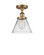 Cone - 1 Light - 8 inch - Brushed Brass - Semi-Flush Mount (3442|916-1C-BB-G42-LED)