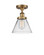Cone - 1 Light - 8 inch - Brushed Brass - Semi-Flush Mount (3442|916-1C-BB-G42)