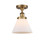 Cone - 1 Light - 8 inch - Brushed Brass - Semi-Flush Mount (3442|916-1C-BB-G41-LED)