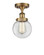 Beacon - 1 Light - 6 inch - Brushed Brass - Semi-Flush Mount (3442|916-1C-BB-G202-6-LED)