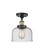 Bell - 1 Light - 8 inch - Black Antique Brass - Semi-Flush Mount (3442|916-1C-BAB-G74)