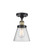 Cone - 1 Light - 6 inch - Black Antique Brass - Semi-Flush Mount (3442|916-1C-BAB-G64-LED)