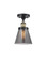 Cone - 1 Light - 6 inch - Black Antique Brass - Semi-Flush Mount (3442|916-1C-BAB-G63-LED)
