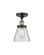 Cone - 1 Light - 6 inch - Black Antique Brass - Semi-Flush Mount (3442|916-1C-BAB-G62-LED)
