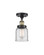 Bell - 1 Light - 5 inch - Black Antique Brass - Semi-Flush Mount (3442|916-1C-BAB-G52-LED)