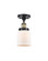 Bell - 1 Light - 5 inch - Black Antique Brass - Semi-Flush Mount (3442|916-1C-BAB-G51)