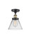Cone - 1 Light - 8 inch - Black Antique Brass - Semi-Flush Mount (3442|916-1C-BAB-G42-LED)