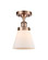 Cone - 1 Light - 6 inch - Antique Copper - Semi-Flush Mount (3442|916-1C-AC-G61-LED)
