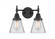 Cone - 2 Light - 15 inch - Matte Black - Bath Vanity Light (3442|447-2W-BK-G62-LED)