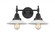 Halophane - 2 Light - 18 inch - Matte Black - Bath Vanity Light (3442|447-2W-BK-G1)