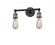 Bare Bulb - 2 Light - 11 inch - Black Antique Brass - Adjustable Bath Vanity Light (3442|208-BAB-LED)