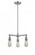 Bare Bulb - 3 Light - 15 inch - Brushed Satin Nickel - Stem Hung - Chandelier (3442|207-SN-LED)